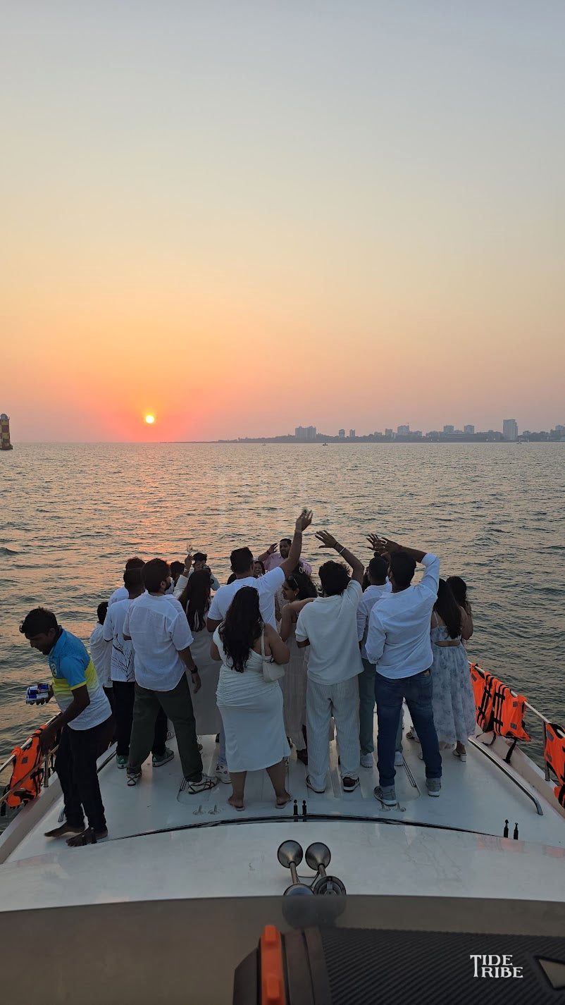 Guests at sunset on Princess 61