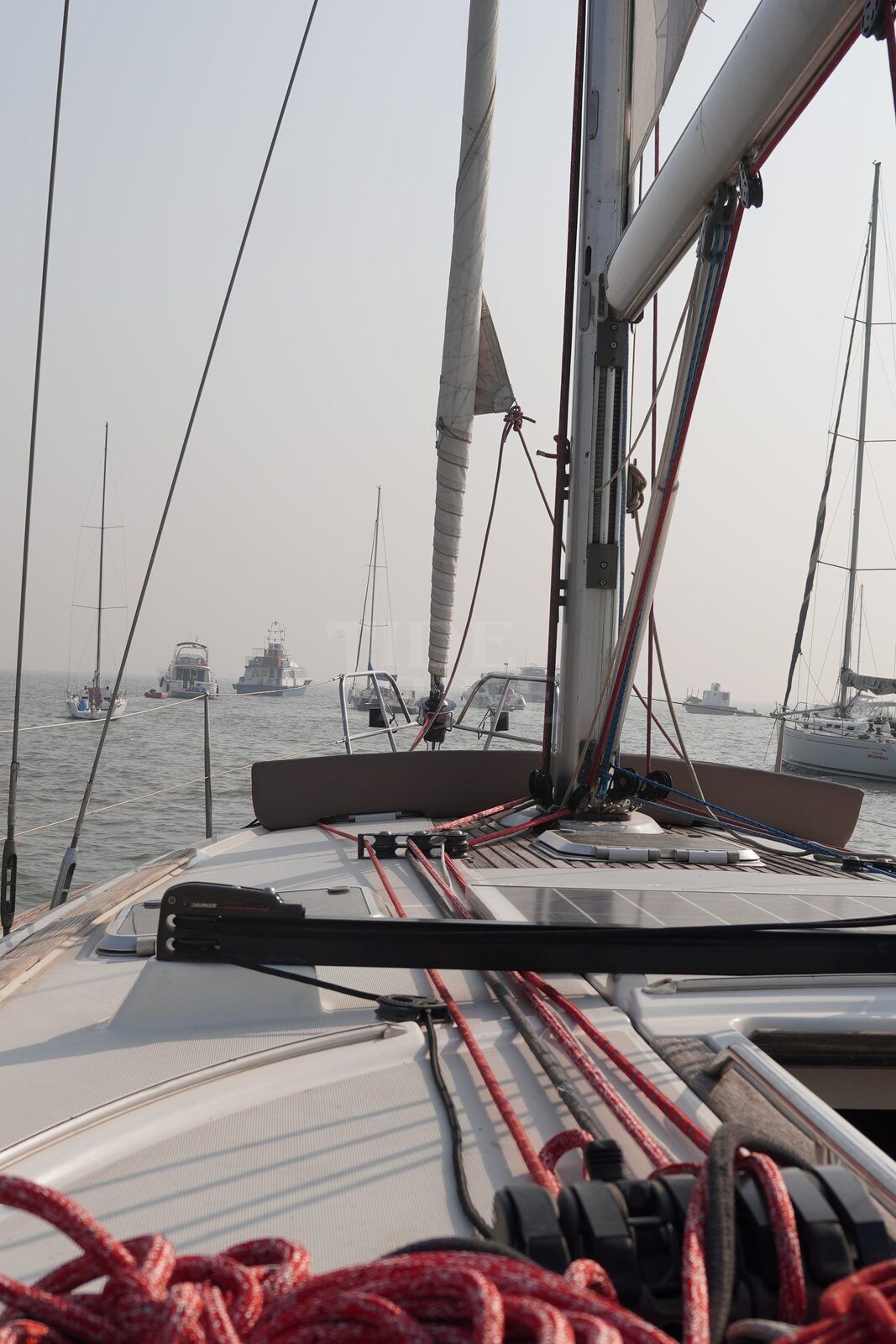 On deck, sailing out from the Gateway of India